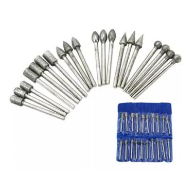 Imagem de Kit 20 Fresas Diamantadas Broca Vidro Porcelanato Marmore - mercado va