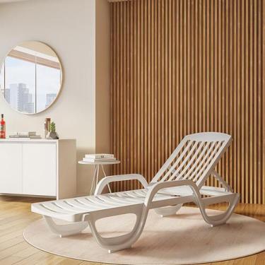 Imagem de Espreguiçadeira Prainha com Rodas Branca - Mobly