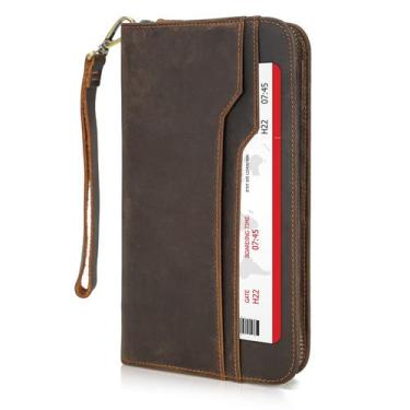 Imagem de Carteira para passaporte Polare em couro de grão integral com bloqueio