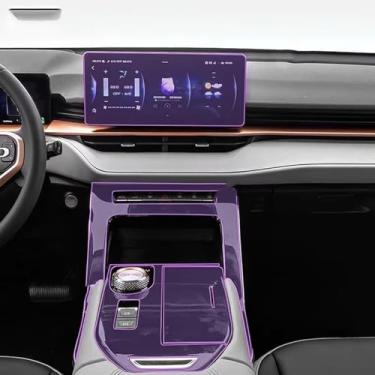 Imagem de YREAJZVS Película interior do carro, painel de piano, painel de turno, console central antiarranhões, filme de reparo de TPU transparente, para GWM Haval H6 2021-2023