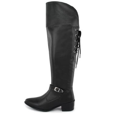 Imagem de Bota Over The Knee Feminina Cano Longo Acima Do Joelho Montaria Panturrilha Grossa (Preto, BR, Adulto, Numérico, M, 36)