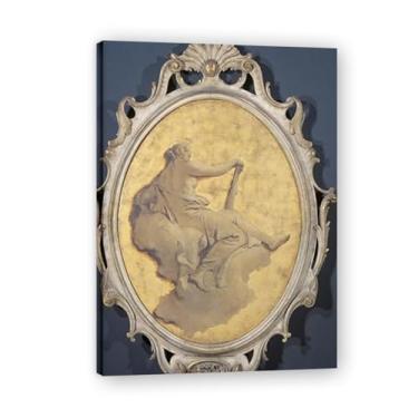 Imagem de Holding a stick Giovanni Battista Tiepolo Impressão em tela – Obra-prima rococó barroca, pintura escolar de Veneza, pintura a óleo decorativa para galeria doméstica 70 x 98 cm