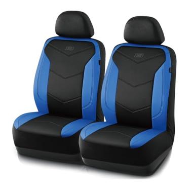 Imagem de Skechers Capas de assento de espuma de memória, capas de assento de carro de couro, máximo conforto e suporte, capas de assento dianteiro, compatível com airbag, automotivo universal adequado para