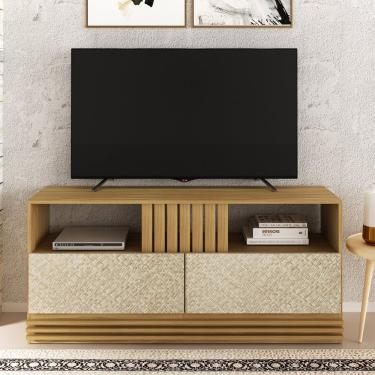 Imagem de Rack Para Tv Até 42 Polegadas 2 Gavetas R1479 136cm Tecnomobili Natural/palha
