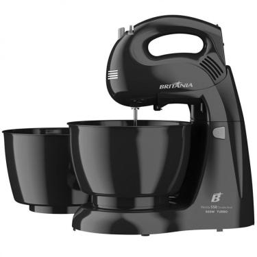 Imagem de Batedeira Pérola 550w Turbo Com 4 Velocidades E 2 Tigelas Britânia Preto 110v