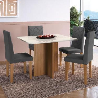 Imagem de Mesa de Jantar 4 Lugares Dolphins Freijo/Off White/Grafite - Pnr Móvei