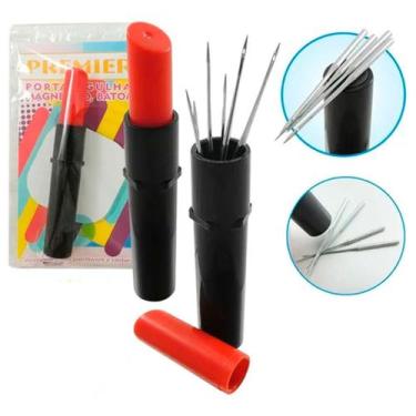 Imagem de 2 Mini Estojo Batom Magnético Porta Agulha Patchwork Costura - Premier
