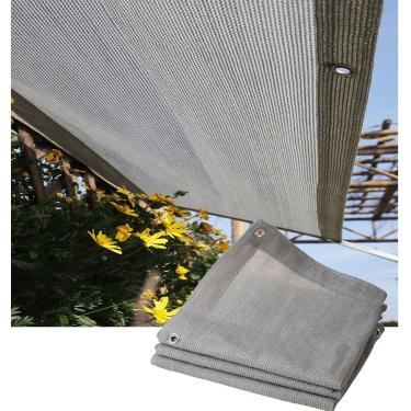 Imagem de Pano de tonalidade de protetor solar de jardim com ilhós malha Tarpo 90% Proteção solar, material HDPE resistente ao calor para a planta de pátio de cobertura de estufa, cinza, 3x3m (9,8x9.8