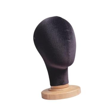 Imagem de harayaa Cabeça de manequim, cabeça de exibição de peruca multifuncional autônoma para mesa, cabideiro para salão de beleza e loja de varejo, Preto