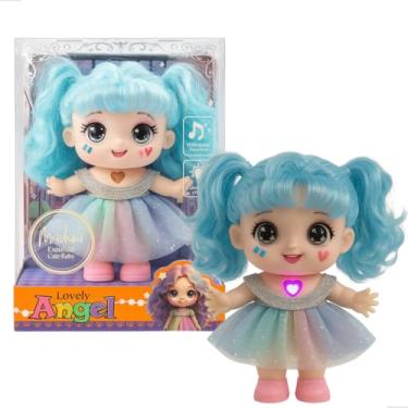 Imagem de Boneca Que Canta e Acende Luz - Musical, Led Colorido, Pilha Inclusa, Presente Infantil (Azul)