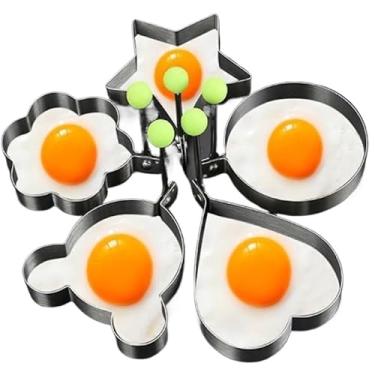 Imagem de 5 peças Molde Forma Omeleteira Panqueca Ovo Frito Aço Inox(Kit 5)