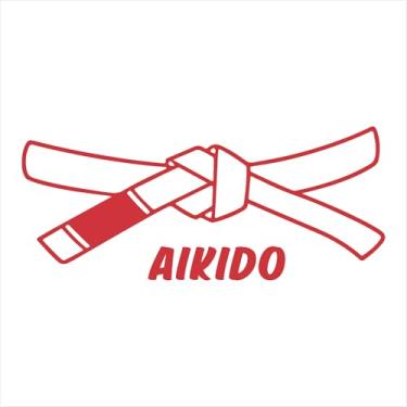 Imagem de Adesivo Faixa Aikido decorativo Luta MMA UFC tatame Kimono (VERMELHO, 70,5x30cm)