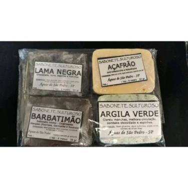 Imagem de Kit c/4  de sabonete sulfuroso Artesanal.Aguas São Pedro. 