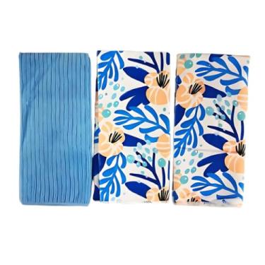 Imagem de Pano De Prato Atoalhado Gourmet Kit Com 6 Peças Limpeza Cozinha Estampado (AZUL)