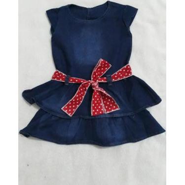 Imagem de Vestido jeans infantil atacado com 10 cores e tamanhos variados - Bell