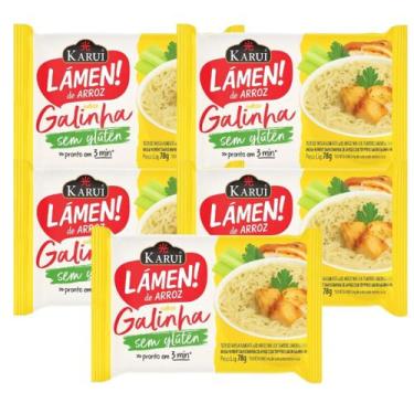 Imagem de Kit 5 Lámen De Arroz Sem Glúten Karui Sabor Galinha 78g