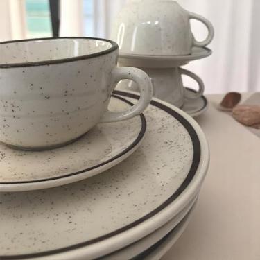 Imagem de Jogo de Pratos Fundos e Xícaras Donna e Unni, 6 Peças, 3 Pratos 21,5cm, 3 Xícaras 200ml com Pires (Brisa)