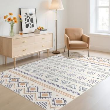 Imagem de Season wind Tapetes laváveis 7,5 x 12,5 cm, roxo, moderno, neutro, antiderrapante, antiderrapante, piso interno, pequeno tapete para sala de estar, quarto, sala de jantar, cozinha