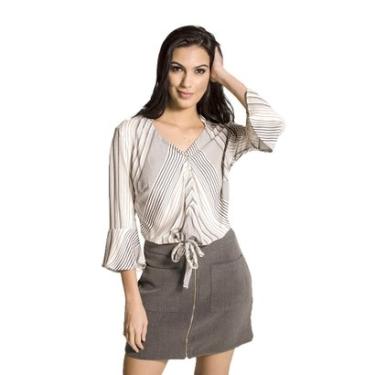 Imagem de Camisa Cropped Listrada Handbook-Feminino