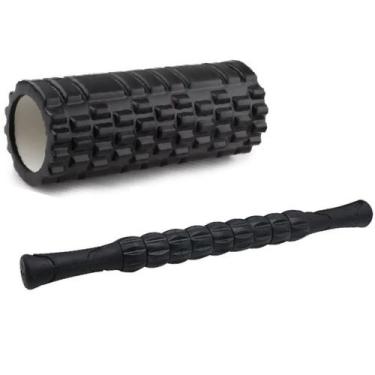 Imagem de Kit Rolo Liberação Miofascial Foam Roller E Bastão Massagem - OCCY