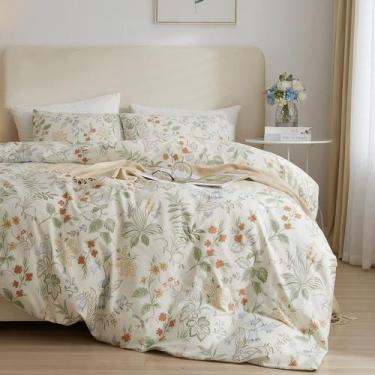 Imagem de Conjunto de capa de edredon EAVD Fresh Botanical Floral Full White Cot