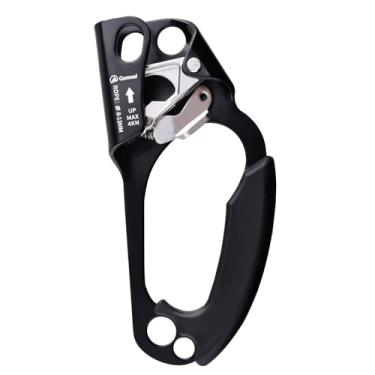 Imagem de Azarxis Corda de escalada de mão para escalada de 8 a 13 mm com cabo ergonômico de liga de alumínio equipamento de rapel ascender para arborista de árvores de rocha (preto - mão direita)