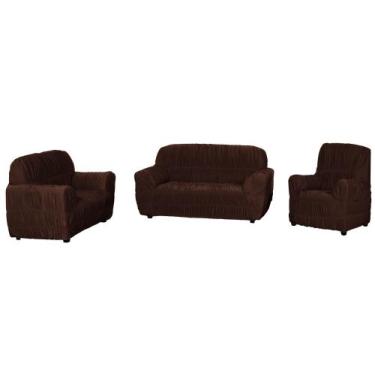 Imagem de Jogo Capa De Sofá Protetora 3,2 E 1 Lugares Elasticada Malha Gel - ARE