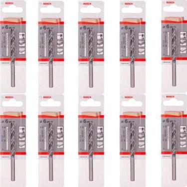 Imagem de Kit 10 Brocas Bosch Para Madeira 3 Pontas 6 Mm 2608596303