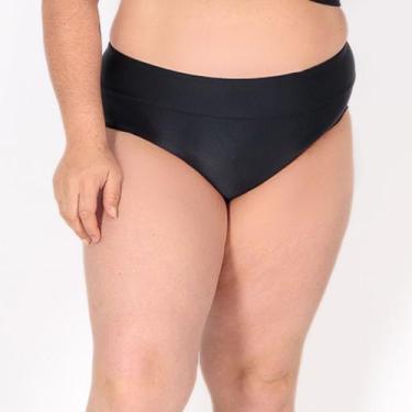 Imagem de Calcinha de Biquíni Plus Size Cintura Alta Preto - Stw Moda, Preto, 48