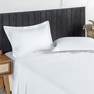 Imagem de Jogo de Cama Solteiro Percal 200 Fios 100% Algodão 3 Peças Siena Branco