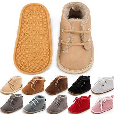 Imagem de Botas de inverno Meckior unissex para bebês meninos, sola de borracha de veludo antiderrapante, A04/Little Brown, 6-12 Months Infant