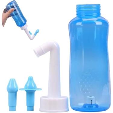 Imagem de Higienizador Nasal Lavador Lavagem de Nariz Irrigador Lavador Nasal 2 Bicos Sinusite Rinite Irritação Alergia Adultos e Crianças 300ml PREMIUM