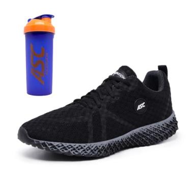 Imagem de Tênis Masculino Ascension + Coqueteleira Azul – Leve, Macio e Versátil para Caminhada, Corrida, Academia e Dia a Dia (Preto e Cinza, BR, Adulto, Numérico, 44)