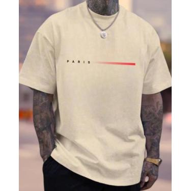 Imagem de Camiseta Masculina Streetwear Paris Style T-Shirt 100% Algodão Malha -