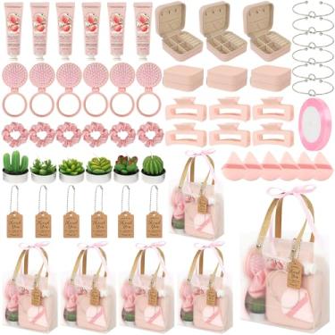 Imagem de Acmee Prêmios de chá de bebê para os vencedores, faixa de cabeça, escova de cabelo, caixa de joias, plantas, velas, pulseira, creme para as mãos, compacto em pó, fita de garra de cabelo, bolsa de