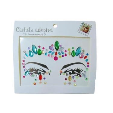 Imagem de Adesivo Para o Rosto Colorido Cristal "Modelo 49" Festas Carnaval - Fe