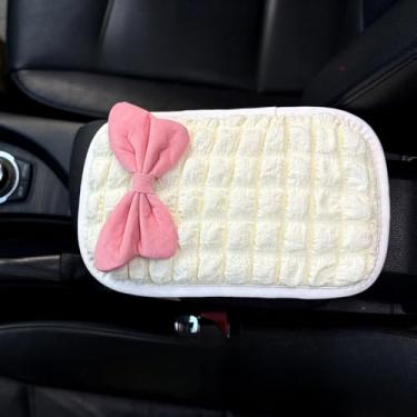 Imagem de MINGZAIQIPEI Almofada para console central de carro universal, laço macio à prova d'água capa de console central de carro protetor de caixa de assento de braço para a maioria dos veículos SUV caminhão