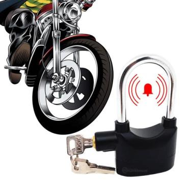 Imagem de Cadeado Alarme Moto Motocicleta Portão Exelente Qulidade - REF110 - PD
