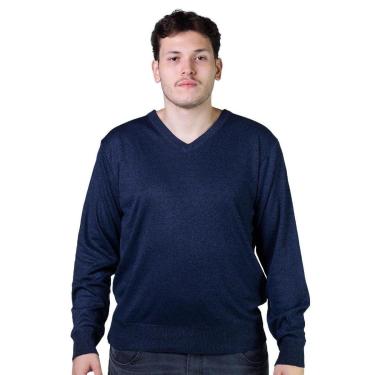 Imagem de Suéter Tricôt Gola V Masculino Broken Rules 590204 Marinho-Masculino