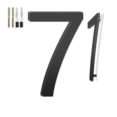 Imagem de Números de casa flutuantes de 10 cm e letras de metal para placas externas, números de casa para fora, letras de endereço de alumínio e números para porta, caixa de correio, jardim, perfeito para casa