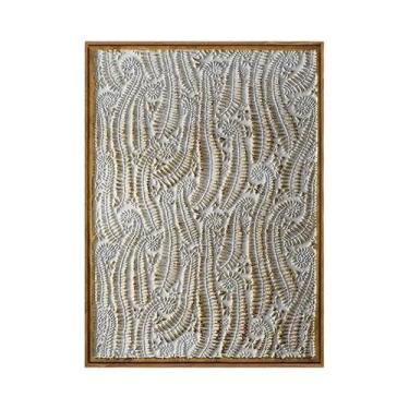 Imagem de Arte de Parede Abstrata Dourada - Impressão Texturizada Moderna em Tel