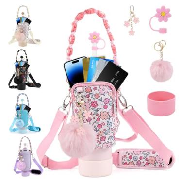 Imagem de 3tyto Conjunto de acessórios para copos Stanley incluindo bolsa de transporte para garrafa de água, suporte para garrafa de água com alça, capa de palha, Stanley Charms, bota de silicone para Stanley