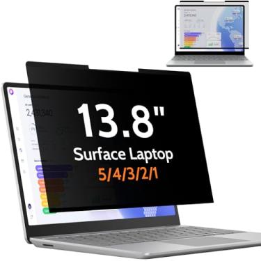 Imagem de Mamol Tela magnética de privacidade para laptop de superfície de 13,8 polegadas 7, filtro de luz azul antiespião removível, protetor de tela de privacidade para laptop Microsoft Surface de 13,8