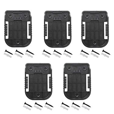 Imagem de QINIZX 5 pacotes de bateria suporte de parede prateleira de armazenamento, suporte de bateria compatível com Makita 18V/para Bosch 18 V baterias de íon de lítio capa/protetor organizador suporte de