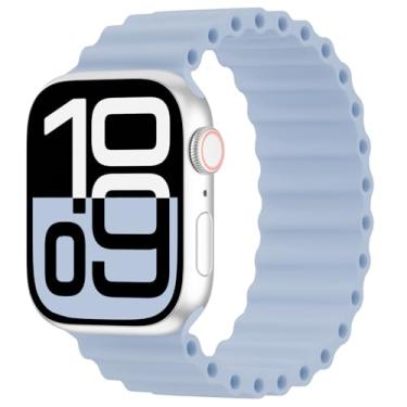 Imagem de Arctime Pulseira de silicone Ocean Solo compatível com Apple Watch Ultra/2 Series SE 10 9, 8, 7, 6, 5, 4, 3, 2 e 1 de 38 mm, 40 mm, 41 mm, 44 mm, 45 mm, 46 mm, 4, 3, 2 e 1