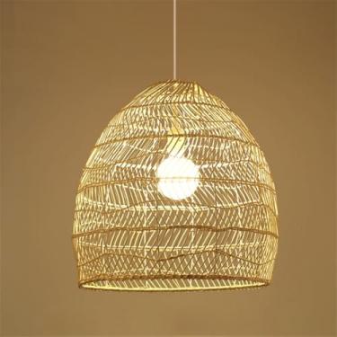 Imagem de OUFULA Contemporary Vine Art Weaving Pendant Lamp LED FashionCriatividade Restaurant Bar Counter Cafe Bar Homestay Tea Room Decoração Light (A D35CM)