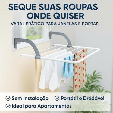 Imagem de Varal Portátil Portas Janela Seca Roupa Apartamento Prático - WeDrop
