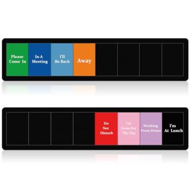 Imagem de Chunful Pacote com 2 placas de porta de escritório, 8 opções Não perturbe/Please Come In/I'm Gone for the Day/In a Meeting/Working from Home/, etc, placa deslizante de privacidade para sala de