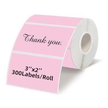 Imagem de Starboling Etiquetas térmicas de 7,6 cm x 5 cm, adesivo autoadesivo retangular para impressora térmica, para preço, código de barras, correspondência, nome (rosa)