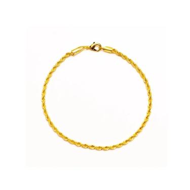 Imagem de Pulseira Cordão Baiano 2mm Banhada a Ouro